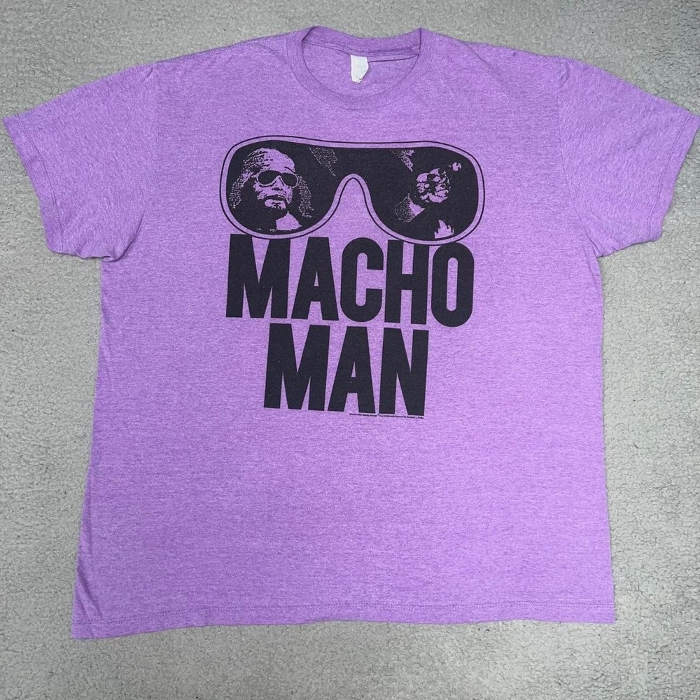 Pacific Macho Man Randy Savage T Shirt Men's Sz XL Purple Sunglass WWE 2012 Tee